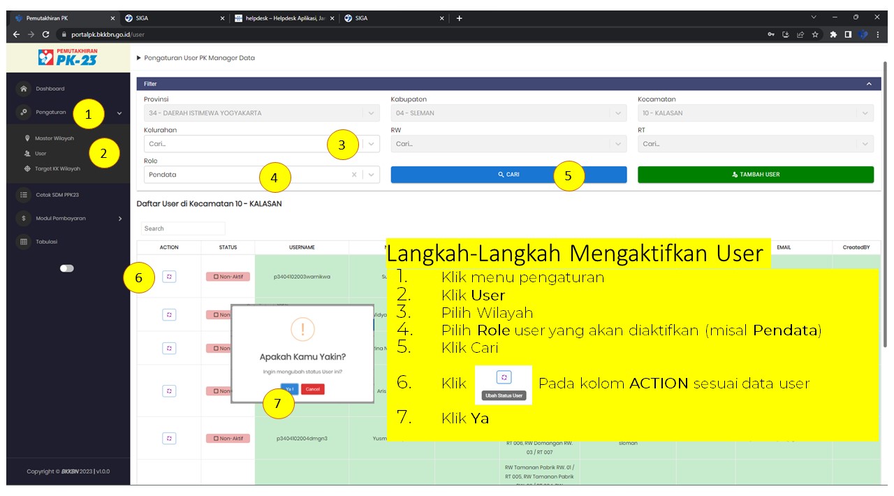 Langkah Mengaktifkan User PPK23 – Helpdesk